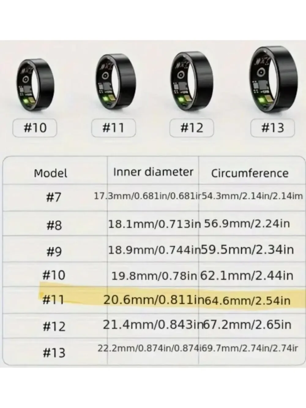 Smart Ring Fitness Tracker Wireless Black Stainless Steel Sleeping Monitor